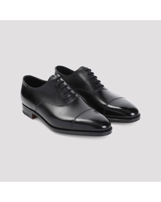 John Lobb Black City Ii Calf Leather Oxfords for men