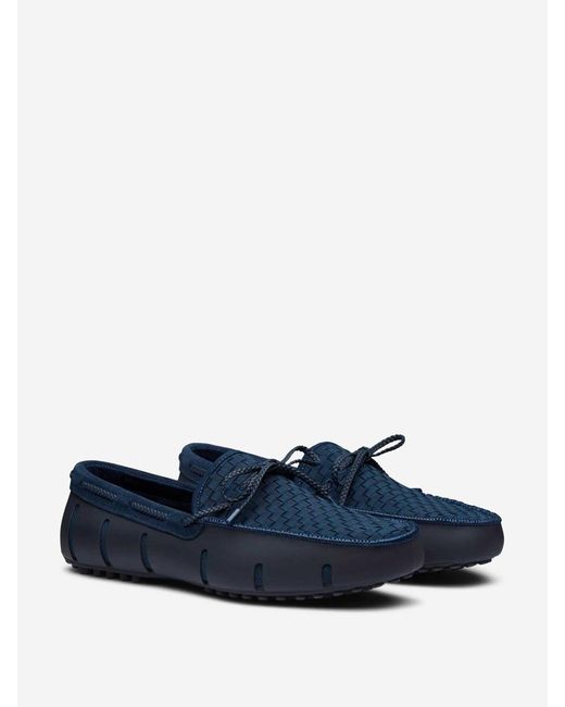 Swims Blue Lace-up Boat Shoes for men