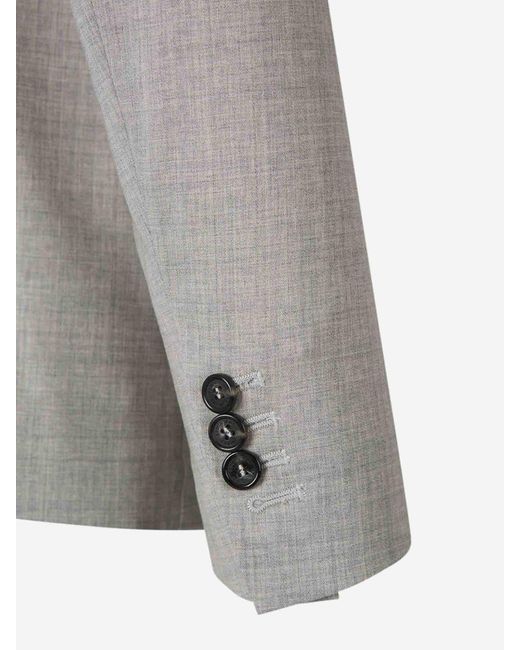 DSquared² Gray Plain Wool Suit for men