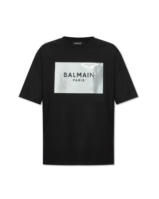 Balmain Black T-shirt With Logo, for men