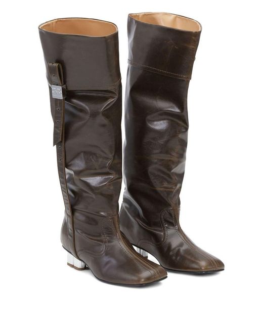 Ganni Brown Dark Knee-High Boots