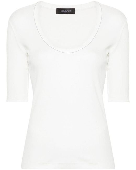 Fabiana Filippi White Cotton T-Shirt