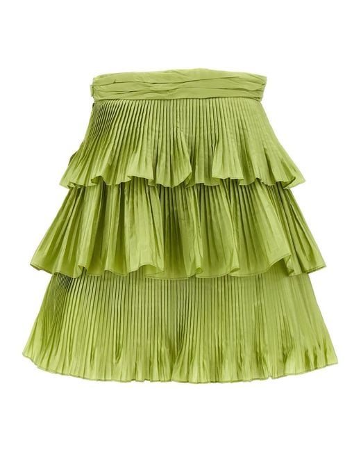 Valentino Garavani Green Skirt Velentino Taffetà