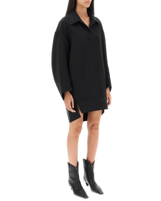 Khaite Black 'kal' Oversized Shirt Dress