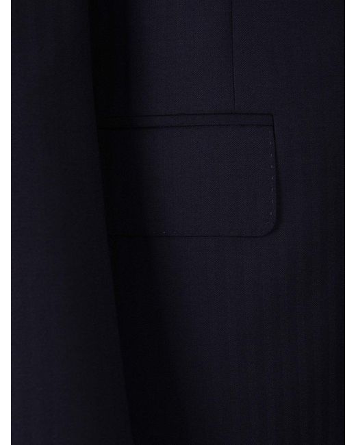 Canali Blue Striped Wool Suit for men