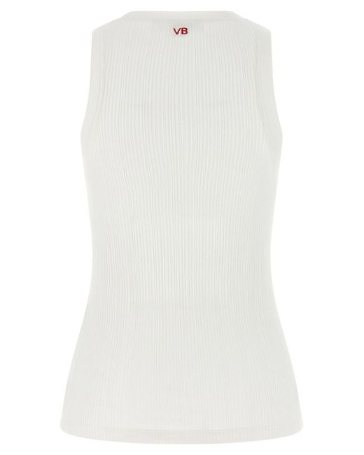 Victoria Beckham White 'Rib Tank' Top