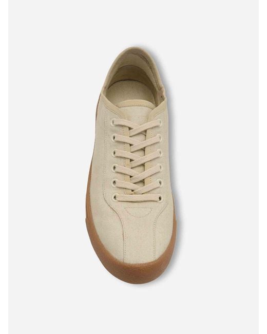 The Row White Linen Canvas Sneakers