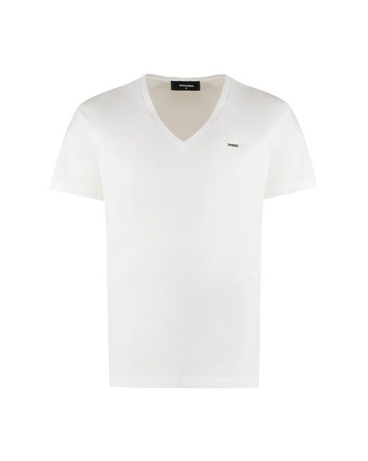 DSquared² White Logo Cotton T-Shirt for men