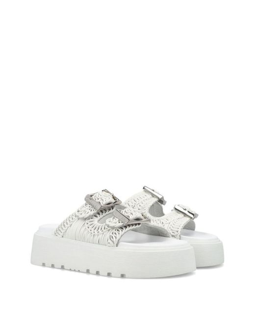 Casadei White 'Birky Ale' Slippers