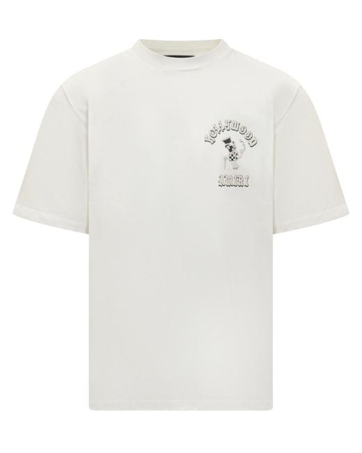 Amiri White T-Shirt With Hollywood Print for men