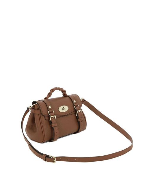 Mulberry Brown Mini Alexa Heavy Crossbody Bag In Leather
