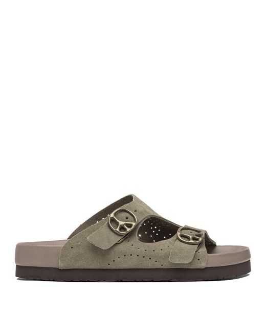 Needles Brown "Peace" Sandals for men