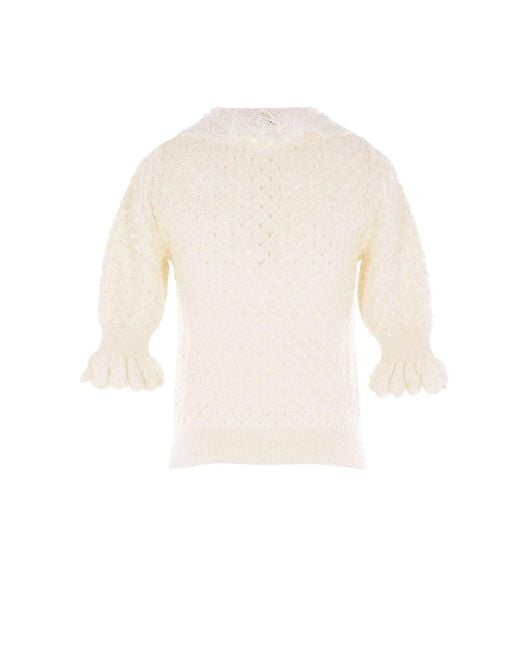 Chloé White Wool And Silk Blend Sweater