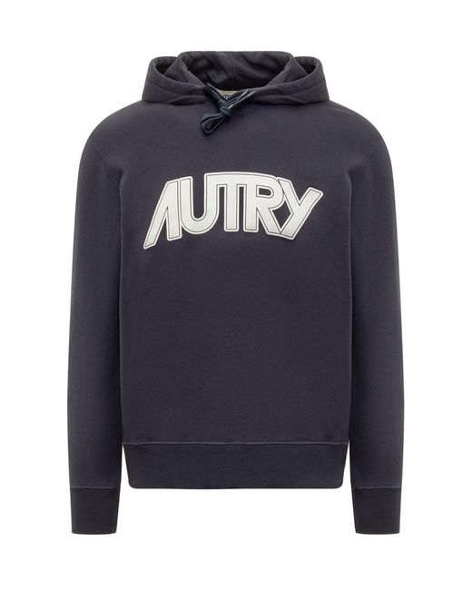 Autry Blue Hoodie With Logo for men