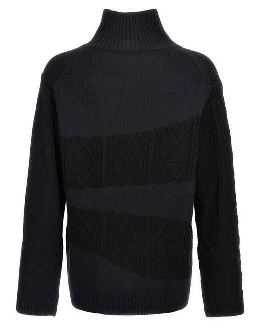 Yohji Yamamoto Blue Two-Tone Sweater for men