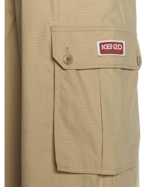 KENZO Natural Cargo Pants With Braces