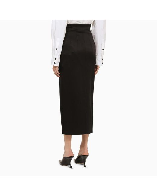 Khaite Black Ruddy Skirt With Zip