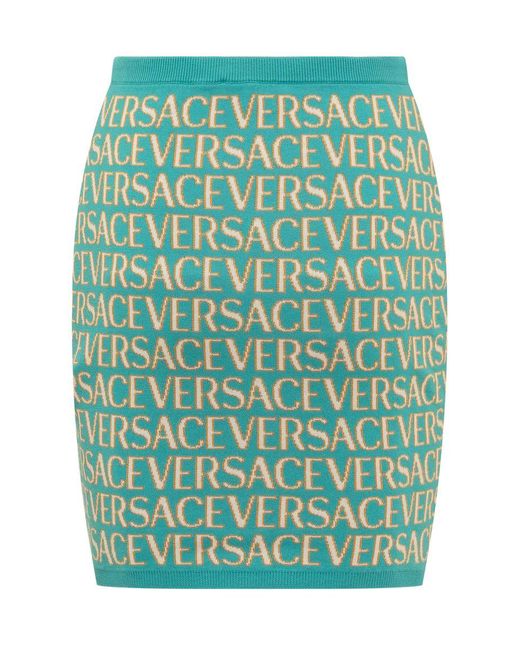 Versace Green ' Allover' Caspule La Vacanza Skirt
