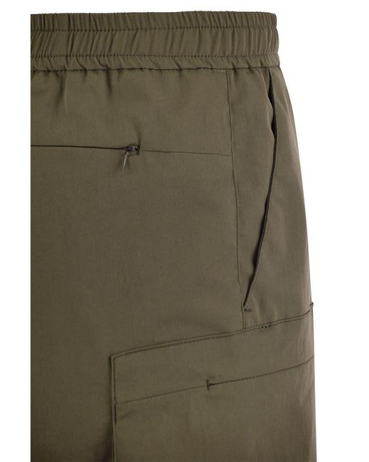 Colmar Green Bermuda Shorts In Technical Fabric With Drawstring for men