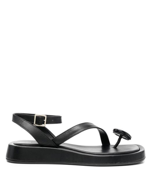 Gia Borghini Woman's Rosie 18 Black Leather Sandals - Save 8% | Lyst