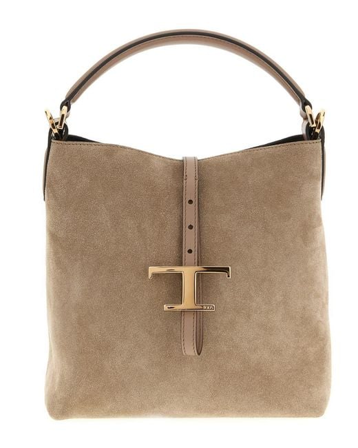 Tod's Brown 'T Timeless' Mini Bucket Bag
