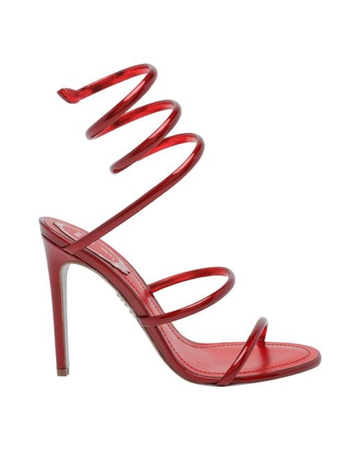 Rene Caovilla Red Sandals