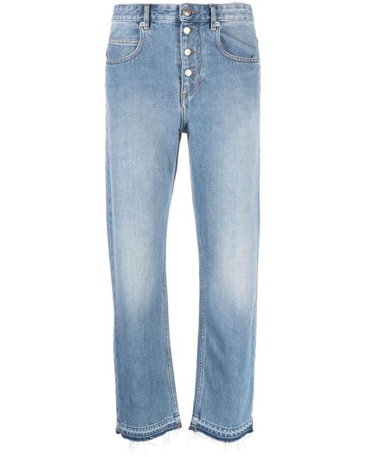 Isabel Marant Blue Belden Cropped Denim Jeans