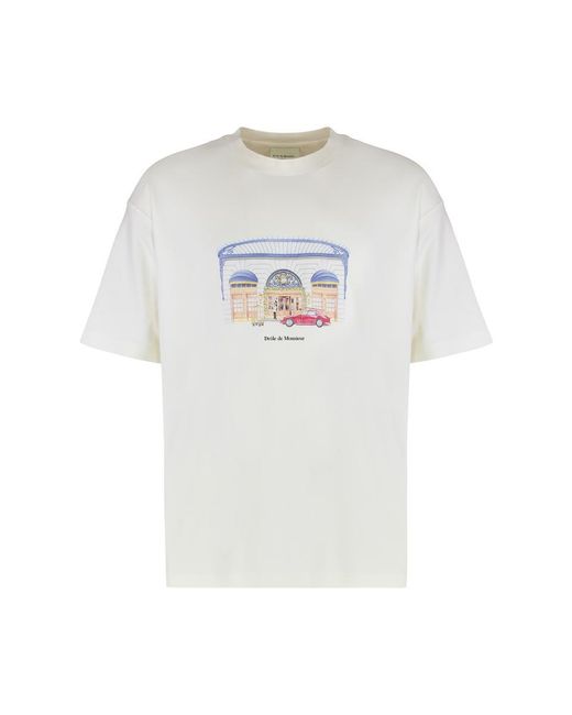 Drole de Monsieur Men's White Drôle Palace Crewneck T-Shirt