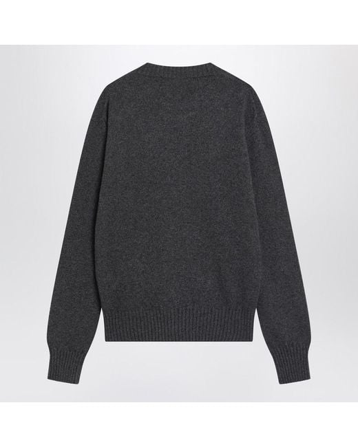 AMI Gray Anthracite De Coeur Sweater for men