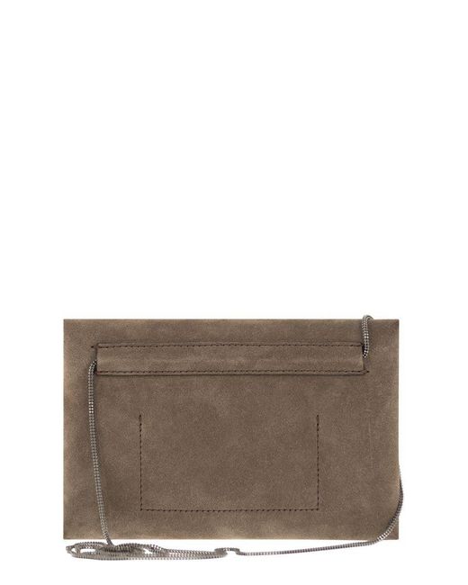 Brunello Cucinelli Brown Suede Envelope Bag