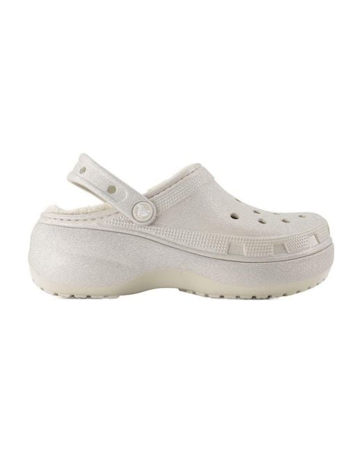 CROCSTM Gray Classic Platform Glitter Sandals
