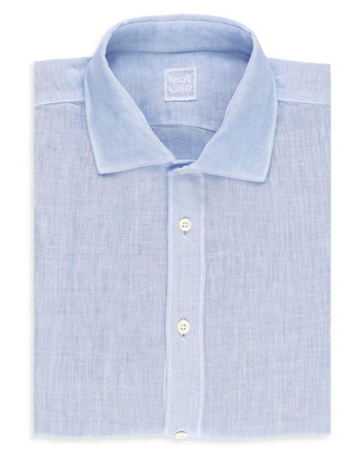 120% Lino Shirts Light Blue for men