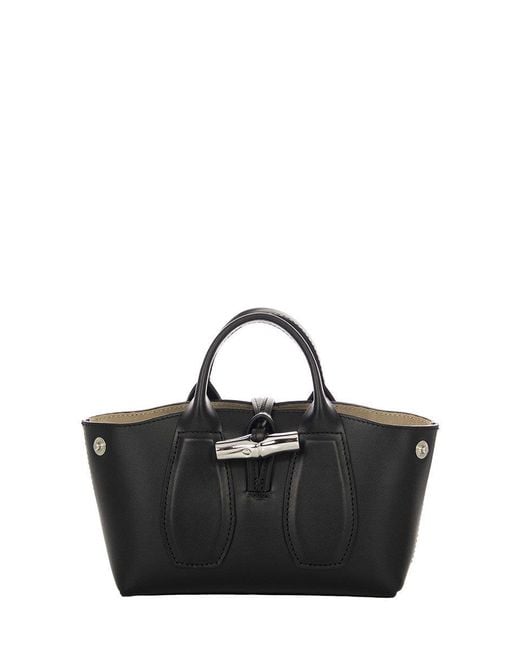 Longchamp Leather Roseau Top Handle Bag Xs in Black Save 3 Lyst