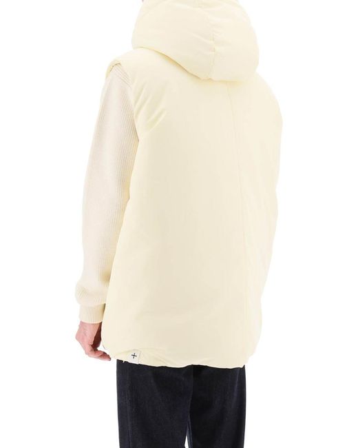 Jil Sander Natural Oversized Hooded Down Vest for men