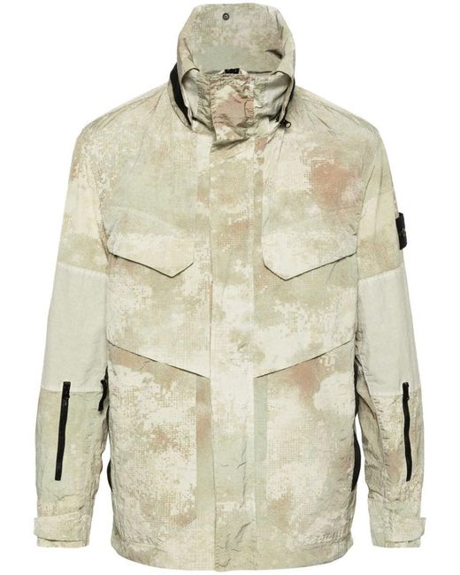 Stone Island Natural Compass-Badge Hooded Jacket for men