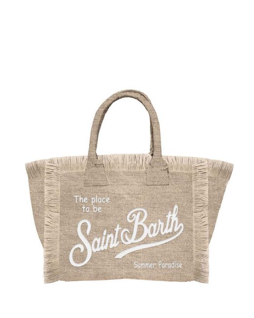 Saint Barth Natural Mini Vanity Linen Bag