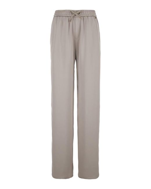 Herno Gray Relaxed Pants With Drawstring