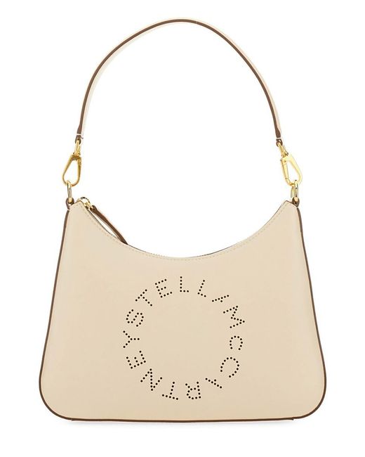 Stella McCartney Natural Small Shoulder Bag With Logo
