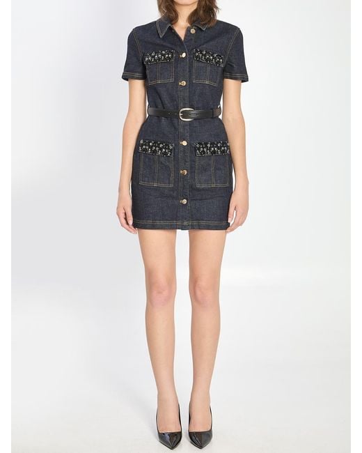 Self-Portrait Blue Self Portrait Denim Mini Dress