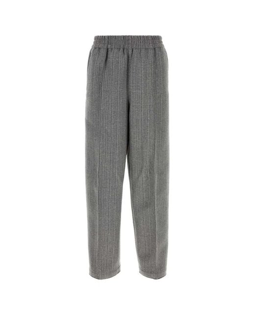 AMI Gray Melange Wool Blend Pant for men