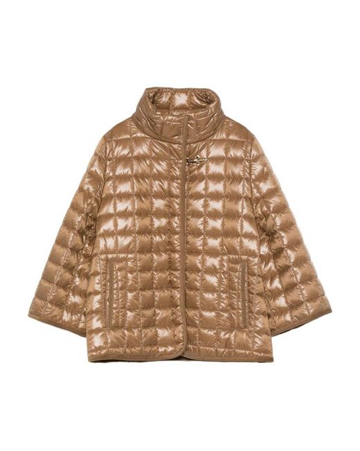 Fay Natural Nylon Quilted Cape