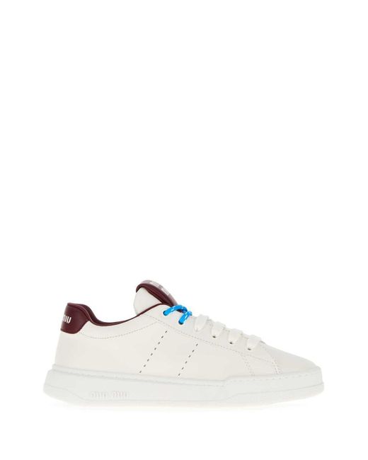 Miu Miu White Leather Sneakers