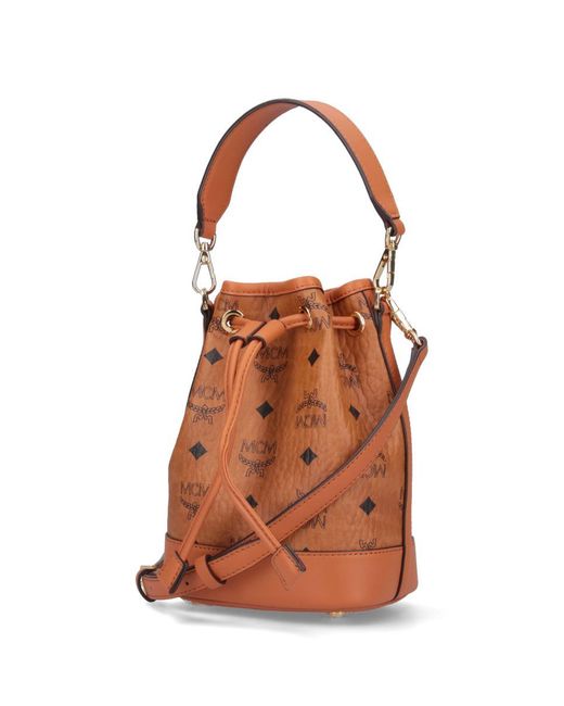 MCM Brown 'dessau' Mini Bucket Bag