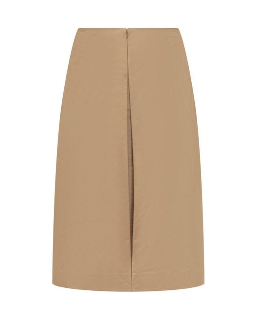 Tory Burch Natural Pleated Skirt