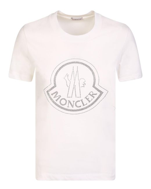 Moncler Cotton Signature T-shirt With Logo in Black (Natural) | Lyst