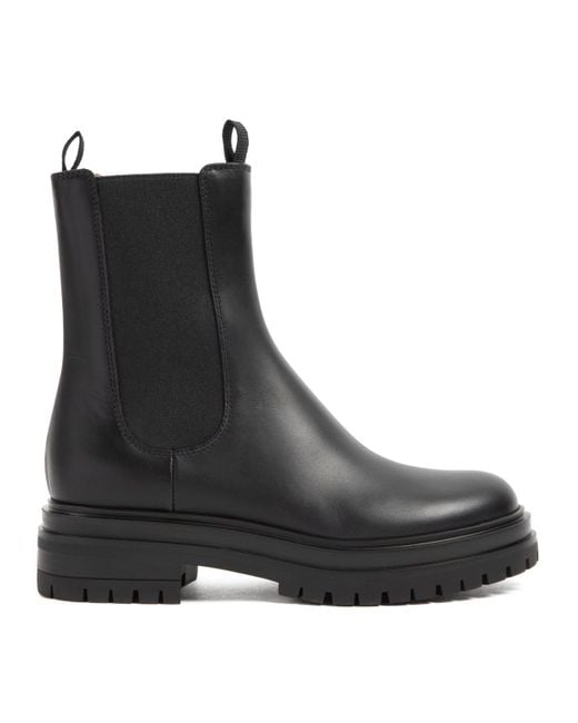 Gianvito Rossi Black Leather Biker Boots
