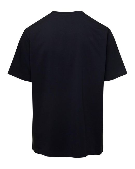 Balmain Black Crew Neck T-Shirt With Logo Print On The Chest for men