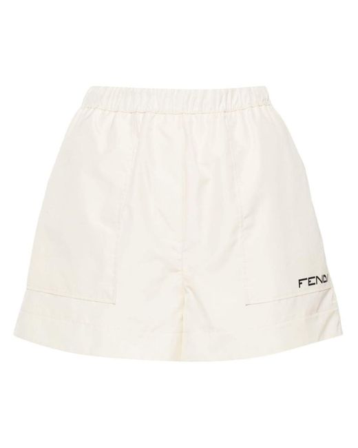 Fendi White Nylon Shorts
