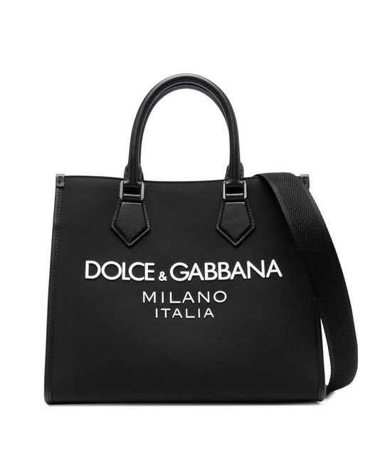 Dolce & Gabbana Black Shopping Nylon+Vit.Smooth Bags for men