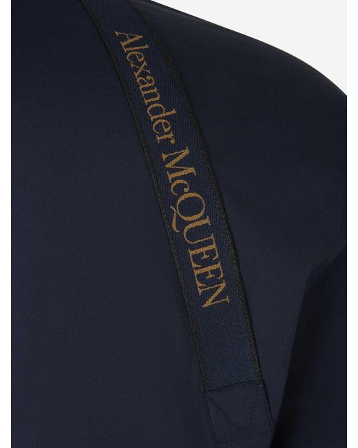 Alexander McQueen Blue Cotton Harness Shirt for men